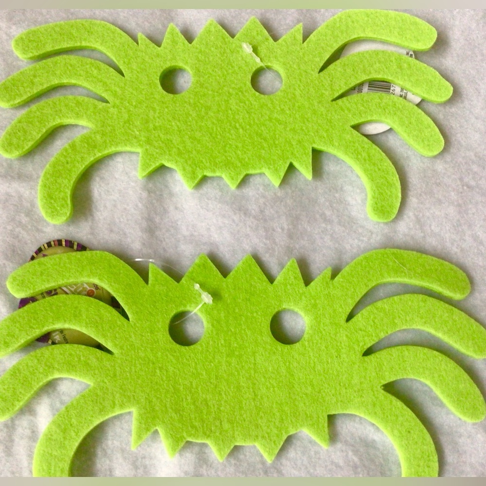 2 Large Halloween Spider Felties